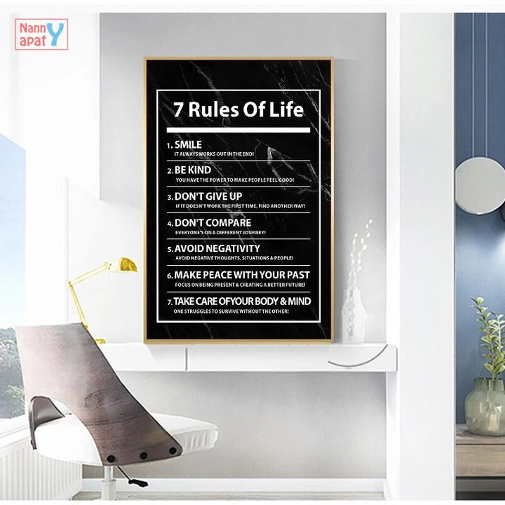 Brazil 7 Rules of Life Letter Canvas Painting - Peace Easentials