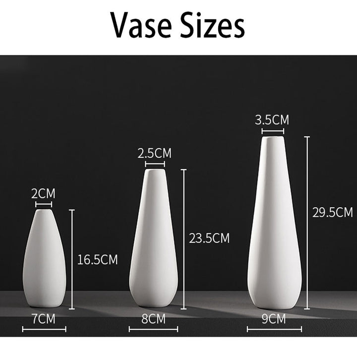 White Porcelain Flower Vases - Peace Easentials