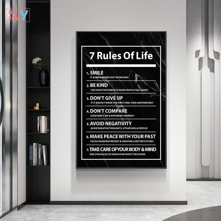 Brazil 7 Rules of Life Letter Canvas Painting - Peace Easentials