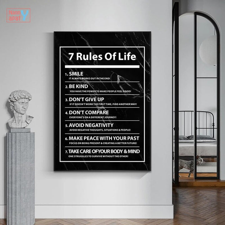 Brazil 7 Rules of Life Letter Canvas Painting - Peace Easentials