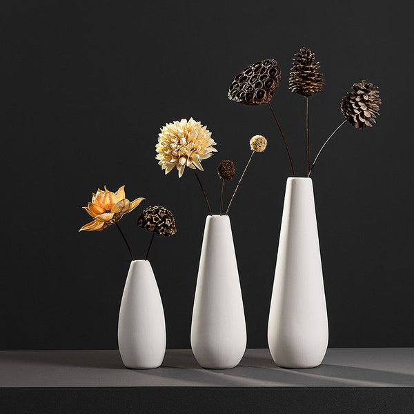 White Porcelain Flower Vases - Peace Easentials